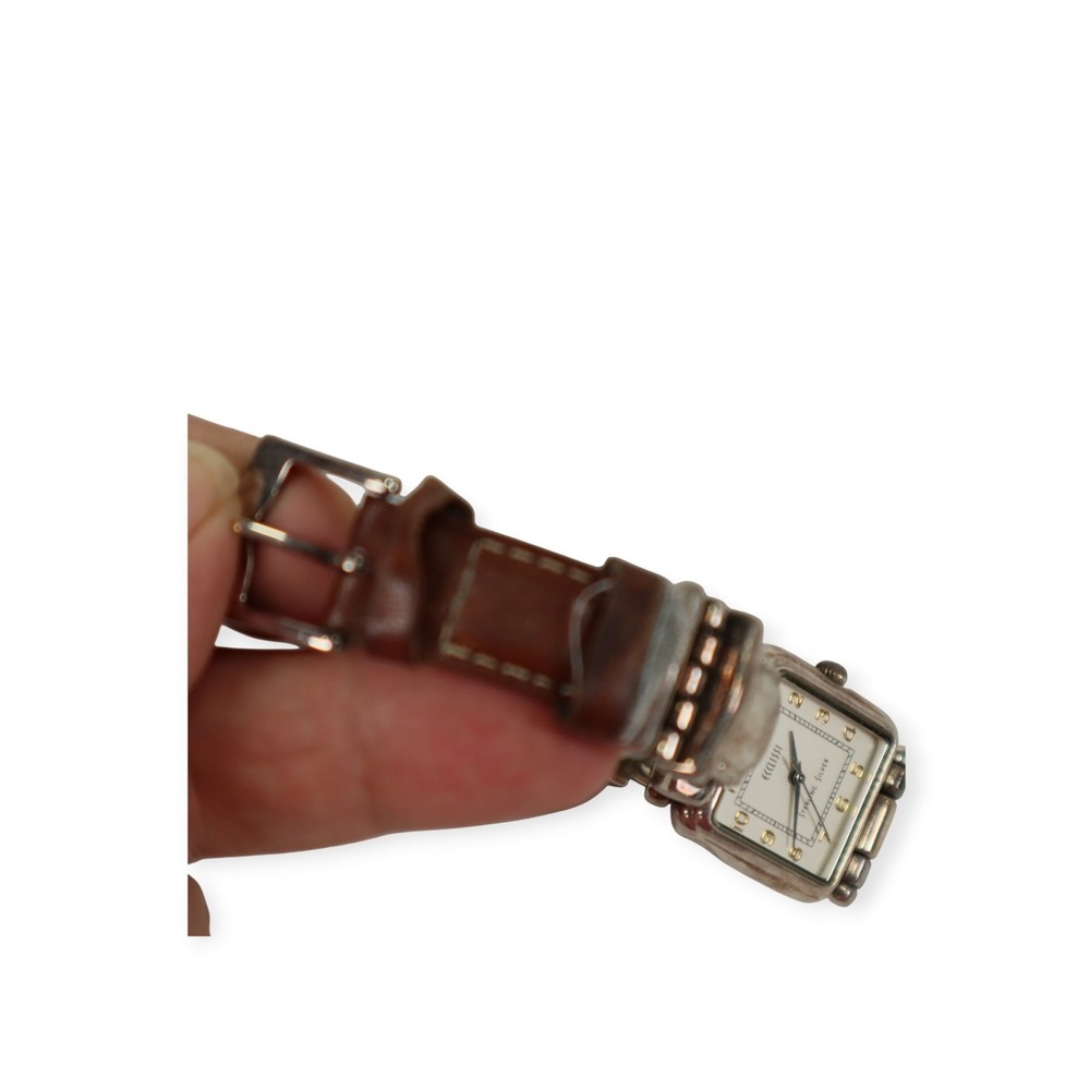 Ecclissi Sterling Silver and Leather Watch - Needs Battery - Picture 8 of 10